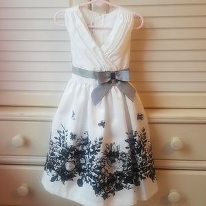 Girls cream and black party dress